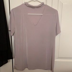 Shimmery lavender cut out top